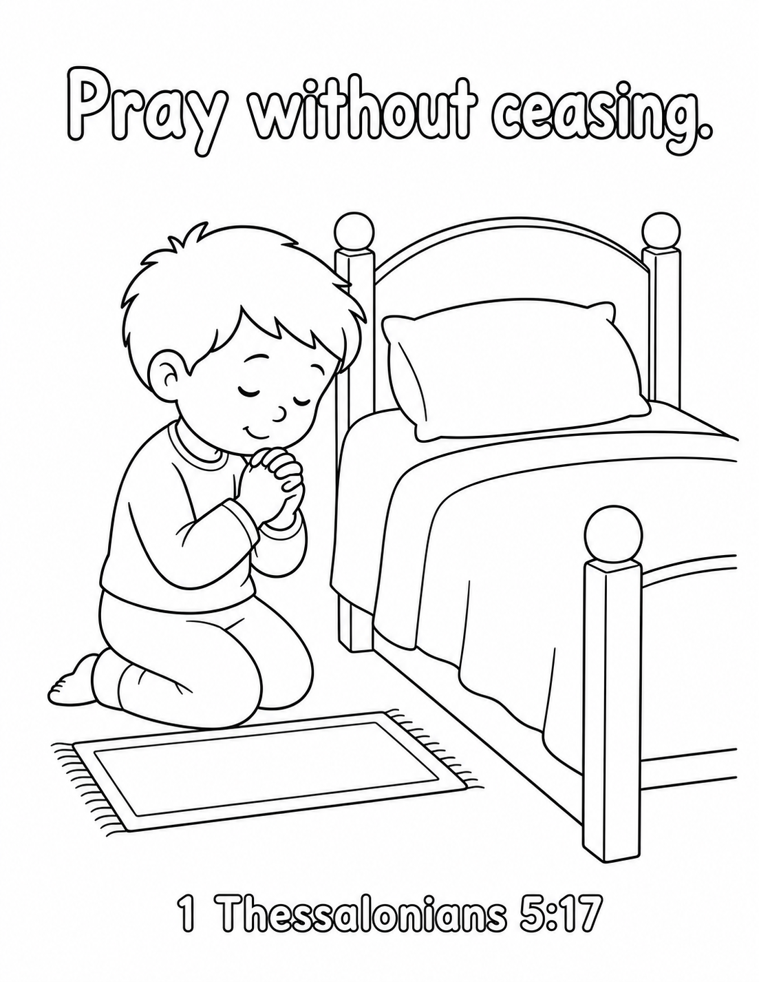 Pray Without Ceasing printable coloring page