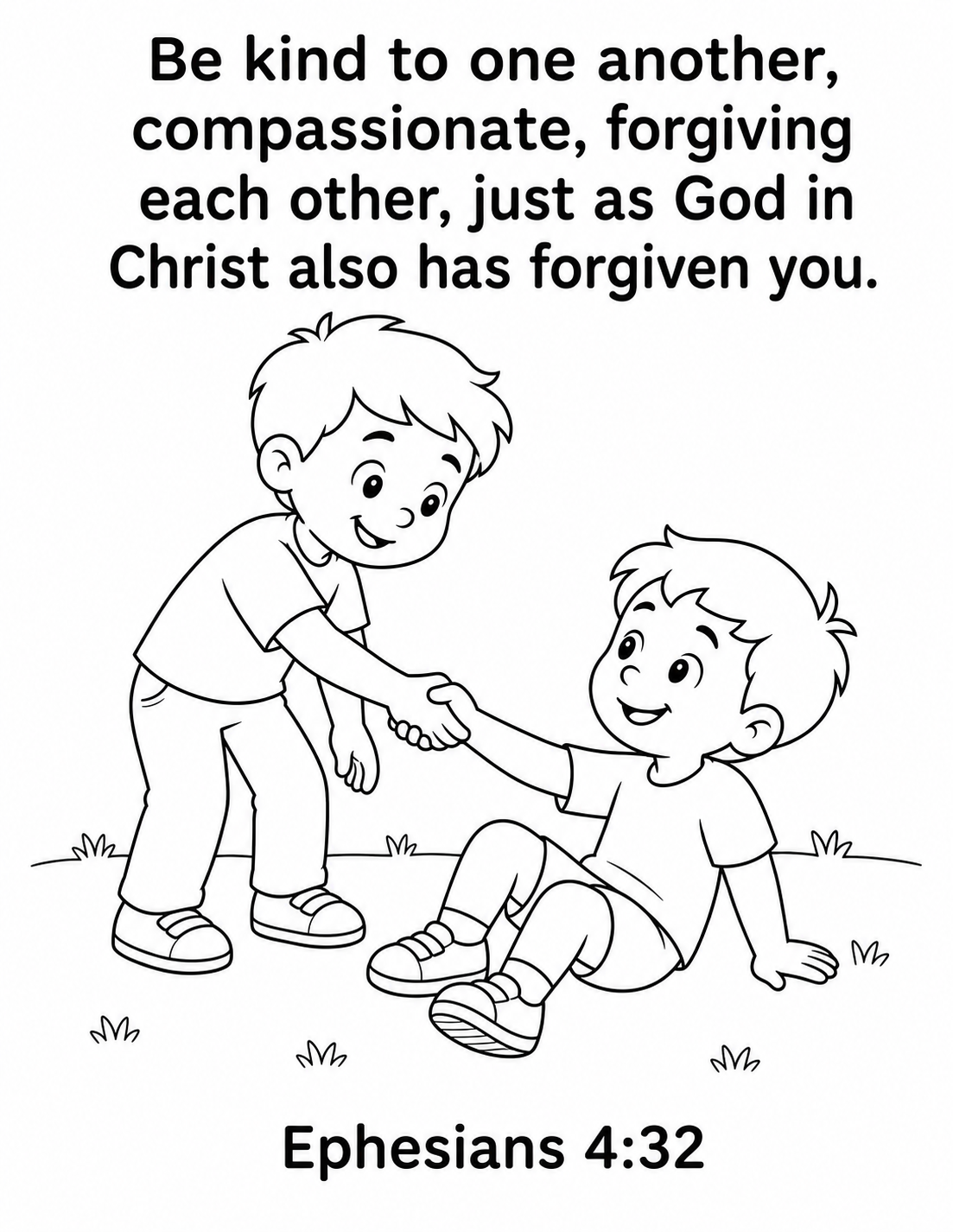 Be Kind to One Another printable coloring page