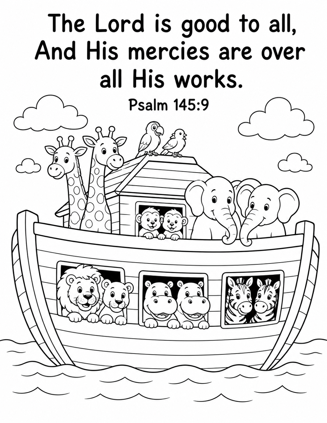 The Lord Is Good to All printable coloring page